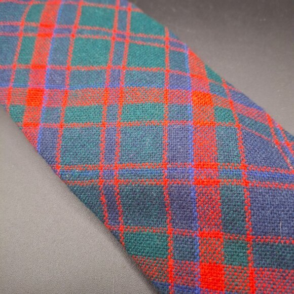 Vintage Clan Tartan Tie Wool & Nylon Mix Happy Tie - Picture 2 of 5